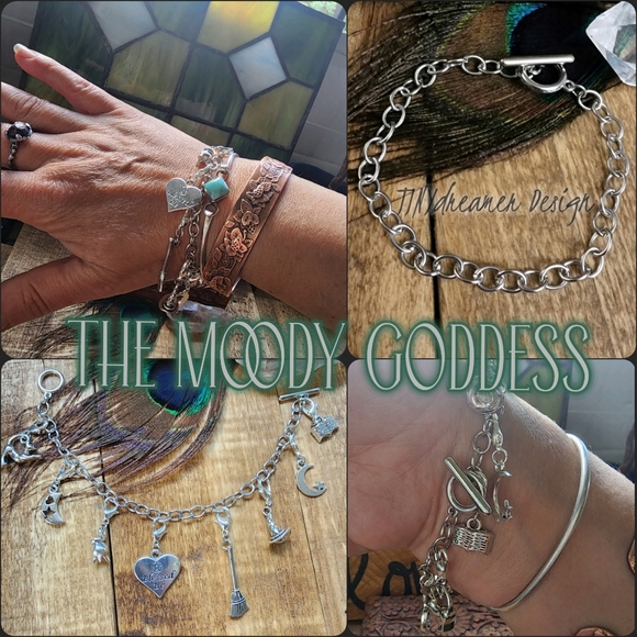 Witch Charm Bracelet Halloween Bracelet Wiccan Charm Bracelet Wicca Witchy Gift - Picture 7 of 14